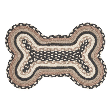 Sawyer Mill Charcoal Creme Indoor/Outdoor Small Bone Braided Rug 11.5